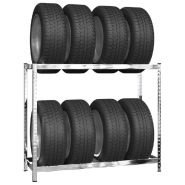 Vidaxl porte-pneus à 2 niveaux argenté 110x40x110 cm acier 152891