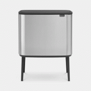 Poubelle Bo Touch Bin Brabantia - 3 x 11 litres - Matt Steel Fingerprint Proof - Tri sélectif élégant et écologique