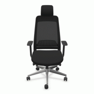 Fauteuil ergonomique de bureau Fairfax Sitek neuf - noir, synchrone blocable, support lombaire réglable, accoudoirs 4D