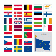 Kit de drapeaux européens - 29 drapeaux - Modèle drapeau