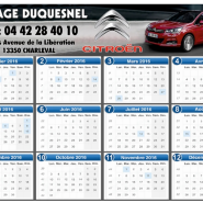 Calendriers publicitaires Format A3 (40x30cm) - Impression quadri recto verso sur carton souple 350 gr/m²