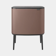 Poubelle Brabantia Bo Touch Bin - 34 litres - Satin Taupe - 2 compartiments - Système soft-touch