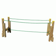 Circuit D'équilibre enfant - 3,36 x 0,9 x 1,26 m - Bois lamellé-collé et corde en polyester