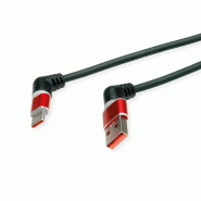 ROLINE Câble USB 2.0, C-A, M/M, rotation à 360°, rouge/noir, 1 m