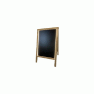 Chevalet stop trottoir en bois avec éclairage LED et batterie 9 800 mAh - Dimensions 90 x 55 cm - Référence : LSTF49MI-LED-BA98