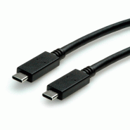 ROLINE RM Câble USB 3.2 Gen 2, C-C, M/M, 10Gbit/s, Emark, 100W, noir, 1 m