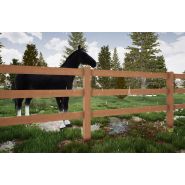 Clôture pvc pour chevaux - horse stop - artbois, 3 lices, 1m50, marron clair