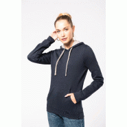 Sweat-shirt capuche contrastée femme -  Réf: K465