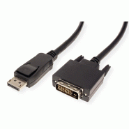 Value câble displayport dp m - dvi-d m, noir, 5 m