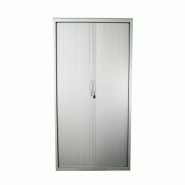 Armoire métallique à rideau d'occasion - structure en acier monobloc - 4 étagères réglables - Gris ou Blanc