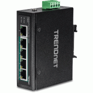 TRENDnet TI-PE50 Switch Rail DIN Fast Ethernet PoE+ industriel à 5 ports