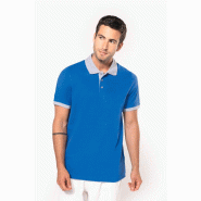 Polo piqué bicolore homme -  Réf: K258