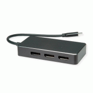VALUE Adaptateur USB type C - 3x DP, Multi-Stream 4K