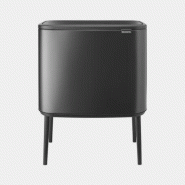 Poubelle Bo Touch Bin - 34 litres - Confident Grey - Deux compartiments - Système soft-touch