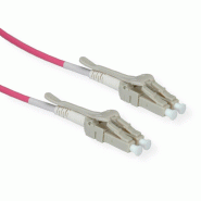ROLINE Câble FO 50/125µm OM4, LC/LC, connecteurs Low-Loss, grande densité, violet, 15 m