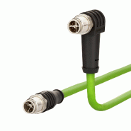 METZ CONNECT Câble Ethernet industriel M12 droit-coudé, codage X, 2 m