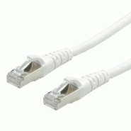 Cordon Cat.6A (Class EA) FTP AWG26, blanc, 0,5 m