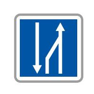 Panneau de signalisation indication: Fin d'un créneau de dépassement à trois voies - C30