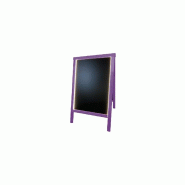 Chevalet stop trottoir en bois avec éclairage LED - 90 x 55 cm - Référence : LSTF49VI+LED