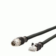 METZ CONNECT Câble Ethernet industriel M12-RJ45, codage X, noir, 1 m