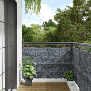 Vidaxl écran d'intimité de jardin aspect pierre de rebord gris pvc 4005471