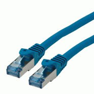 Cordon ROLINE S/FTP(PiMF) Cat.6A / 10 Gigabit, LSOH, Component Level, bleu, 15 m