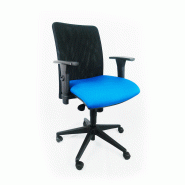 Fauteuil de bureau ergonomique coloré d'occasion - dossier résille noire - mécanisme basculant centré - cambrure lombaire marquée