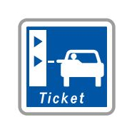 Panneau de signalisation indication: Présignalisation d'une borne de retrait de ticket de péage - C62