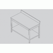 Table de travail en acier inoxydable avec étagère - aisi 304