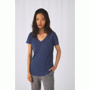 T-shirt Triblend col V Femme - Réf: CGTW058 - B&amp;C - 50% polyester / 25% coton / 25% viscose