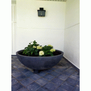 Jardinière Bol en béton cylindrique - Design classique pour zones historiques - Ciment blanc ou gris - Ø118 x 45 cm