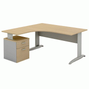 Bureau d'angle compact piètement métal avec caisson porteur So Aitana