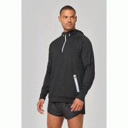 Sweat-shirt à capuche 1/4 zip sport unisexe -  Réf: PA360