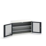 Armoire Verso Portes Transparentes avec 2 tablettes