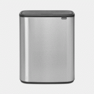 Poubelle Bo Touch Bin 2 x 30 litres - Acier Mat Anti-empreintes digitales - Brabantia