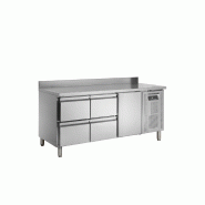 Desserte réfrigérée positive TEFCOLD 4 tiroirs 1 porte - Inox AISI304 - Groupe logé classe climatique 4 - Evaporateur ventilé et dégivrage automatique