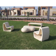Banc et chaise Tube en béton tubulaire, design et minimaliste