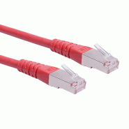 Cordon Cat.6 (Classe E) F/UTP AWG26, rouge, 5 m