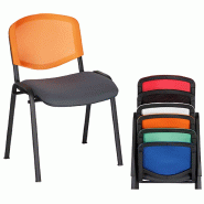 Chaise polyvalente empilable dossier résille - assise tapissée So Catanzaro - K10, Sans option