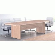 Table de réunion pieds panneaux 220 x 100 cm - jusqu'à 10 personnes So Flora - Noyer Naturel, 220 x 100 cm