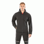 Veste softshell recyclée 3 couches à capuche homme -  Réf: R911M