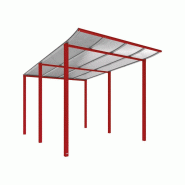 Abri Bus Modulo - Dimensions 2500x2250 - Profondeurs 2000 ou 3400 mm - Structure acier - Toiture aluminium et polycarbonate - Extension 2500 mm