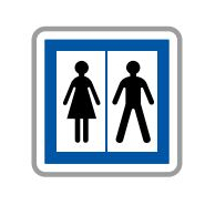 Panneau de signalisation indication Toilettes ouvertes au public - CE12