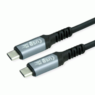 VALUE Câble USB4 Gen3x2, C–C, M/M, 240W, noir, 1 m