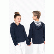 Sweat-shirt à capuche contrastée à motifs enfant unisexe -  Réf: K4014