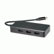 VALUE Adaptateur Multi-Display USB type C - 3x HDMI, Multi-Stream 4K