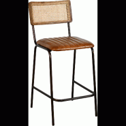 Tabouret FARINO 66 - Acier et Cuir - Intérieur - Référence 0061VIN00000000011