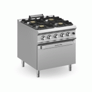 Fourneau 4 feux gaz sur four électrique MBM GN 2/1 - Acier inoxydable - IPX5 - Brûleurs modulables - Flex Burner - Chambre de cuisson en acier inoxydable - Résistances blindées - Porte-grille pour 3 GN2/1