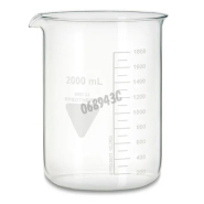 Bécher gradué 2000 ml en verre borosilicaté forme basse