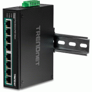 TRENDnet TI-PE80 Switch Rail DIN Fast Ethernet PoE+ industriel à 8 ports